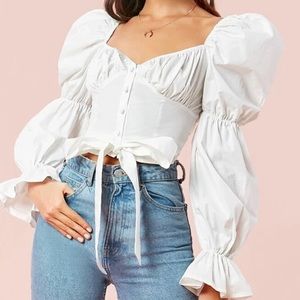 White Flounce Blouse shirt
